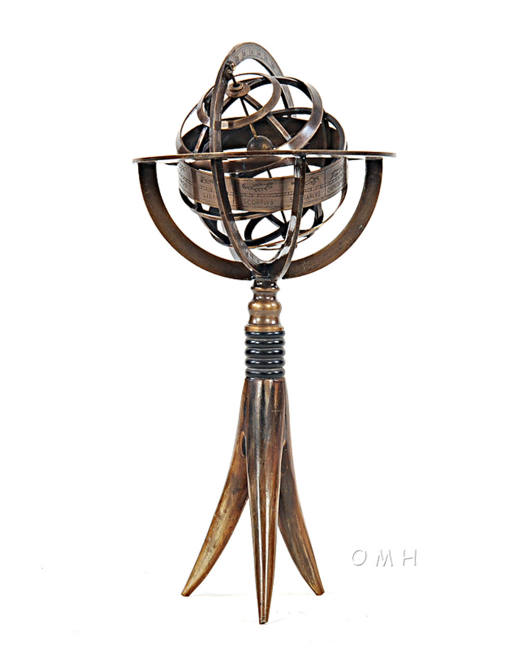 Armillary Sphere Buffalo Horn Stand Globe Table Top