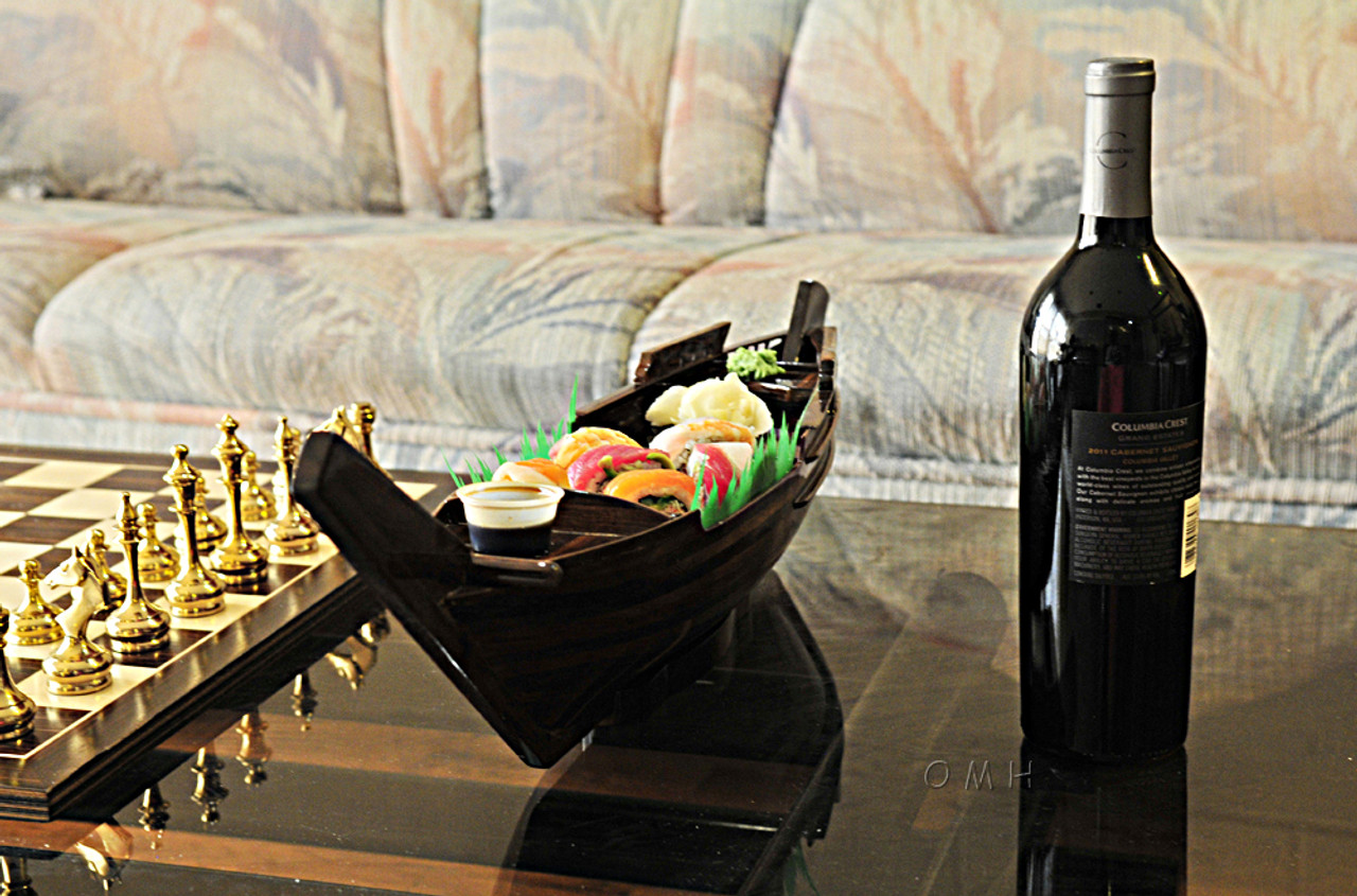 Dhow Ship Serving Sushi Tray Caravel Boat 