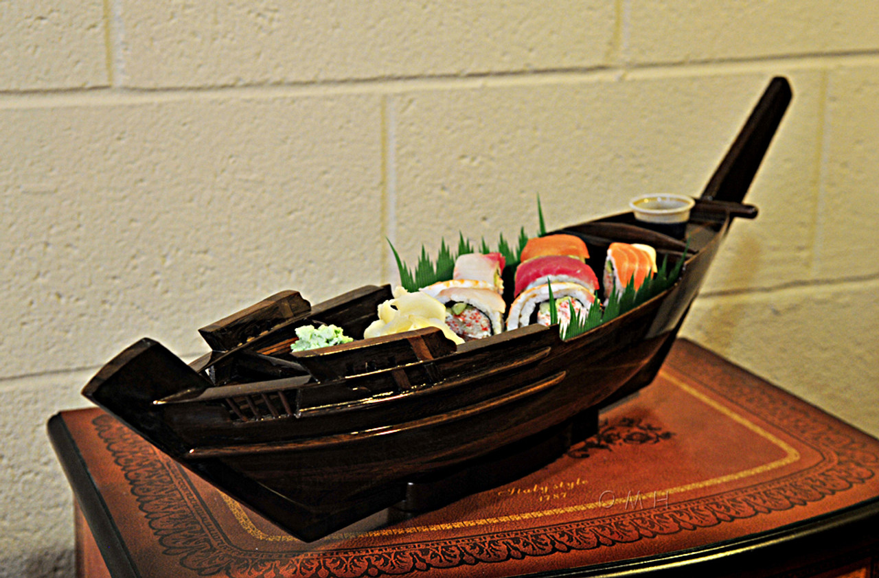 Dhow Ship Serving Sushi Tray Caravel Boat 