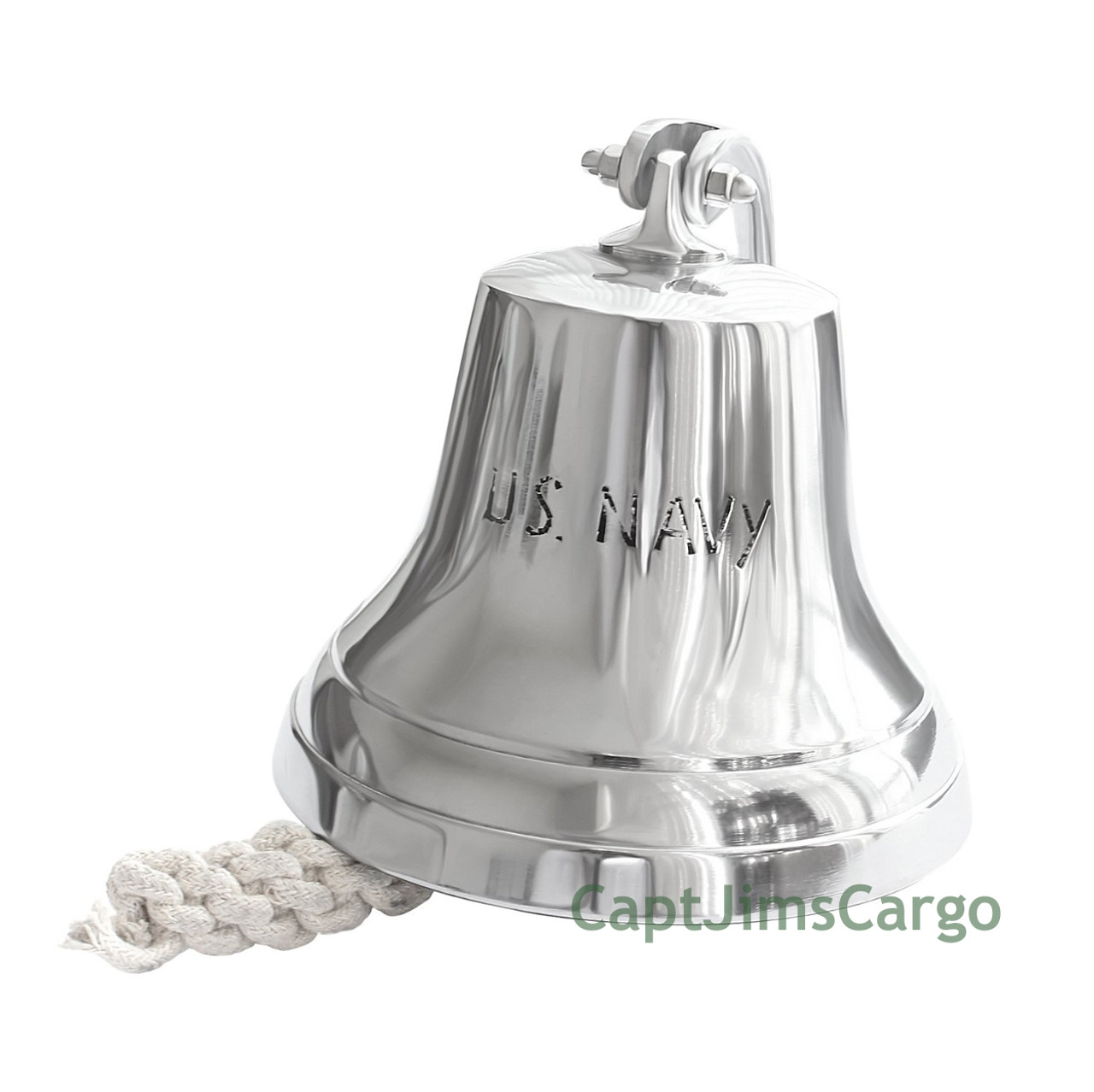 Aluminum US Navy Ship's Bell 6" Chrome Finish Nautical Doorbell Decor