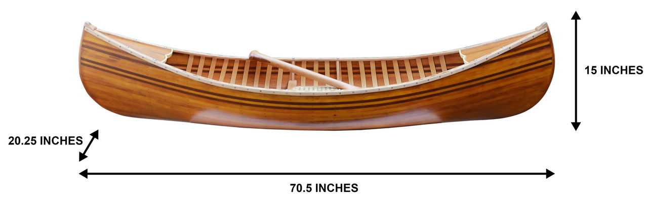 Display Cedar Strip Built Canoe 6' Wooden Model Boat Flat Matte