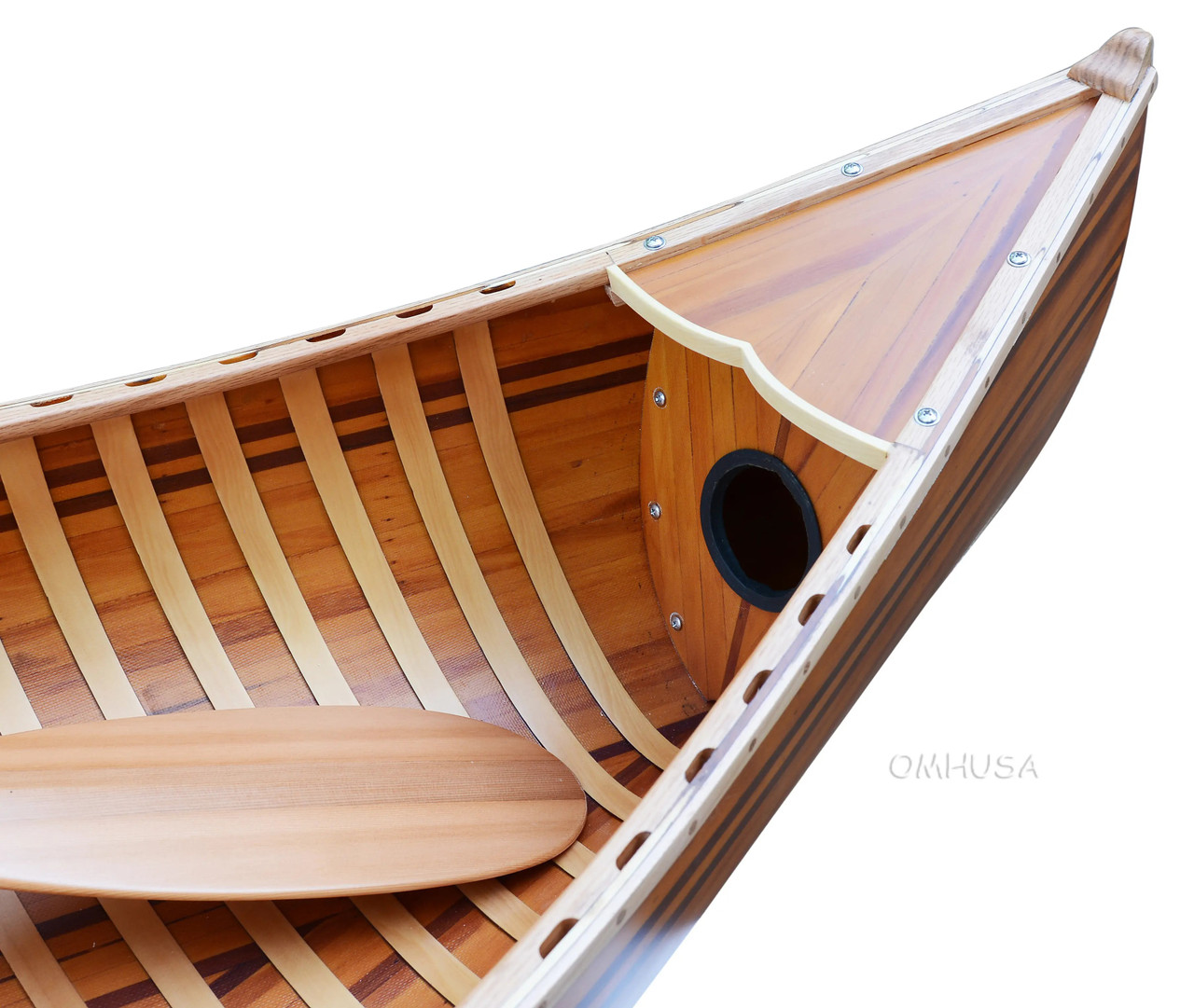 Display Cedar Strip Built Canoe Wooden Model