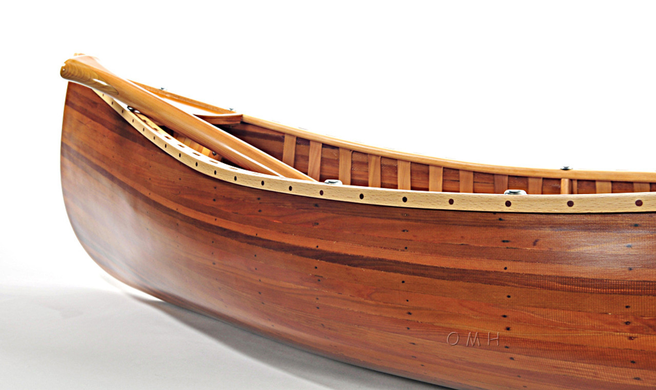 Display Cedar Strip Canoe Model Matte Finish