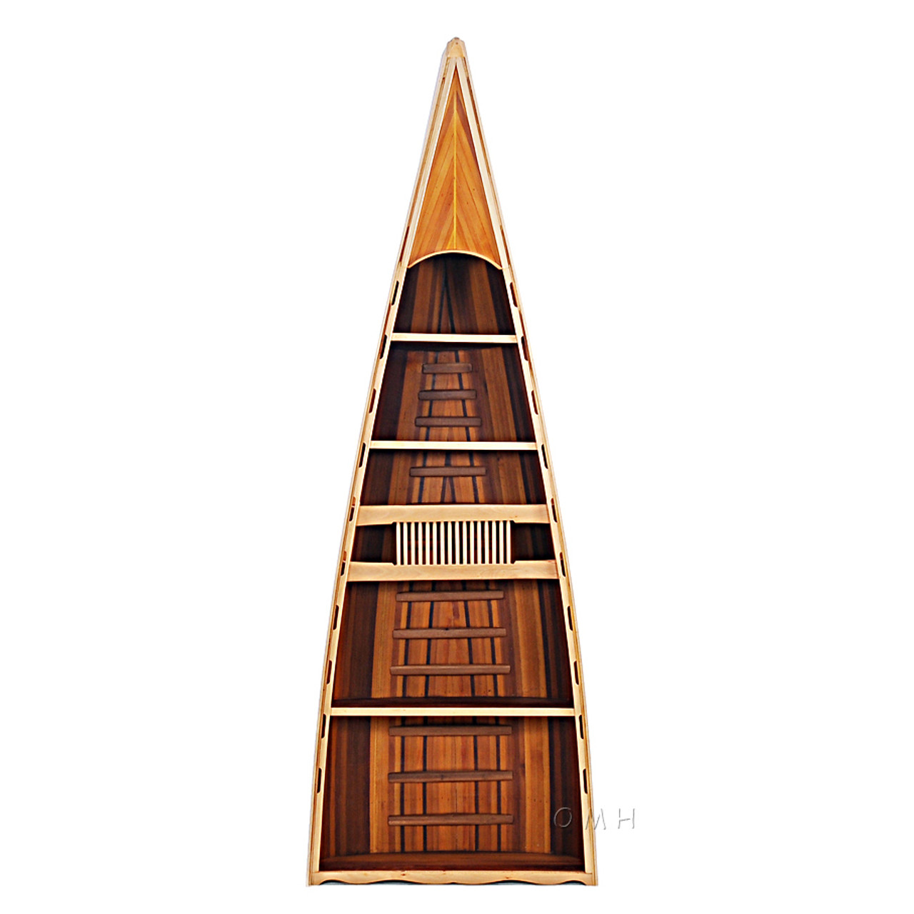 Canoe Bookcase Book Shelf 90" Cedar Wood Strip Built ...