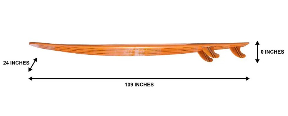 Cedar Wooden Surfboard 9' Long Board Hollow Epoxy Fiberglass Tri
