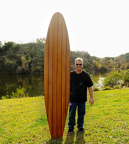 Cedar Wooden Surfboard 9' Long Board Hollow Epoxy Fiberglass Tri
