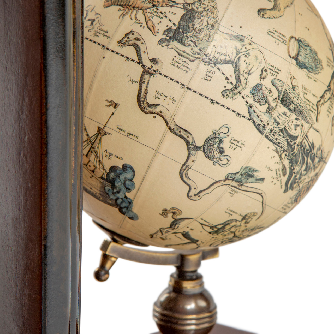 Old World Mercator Globe Bookends Wood Bookcase Decor