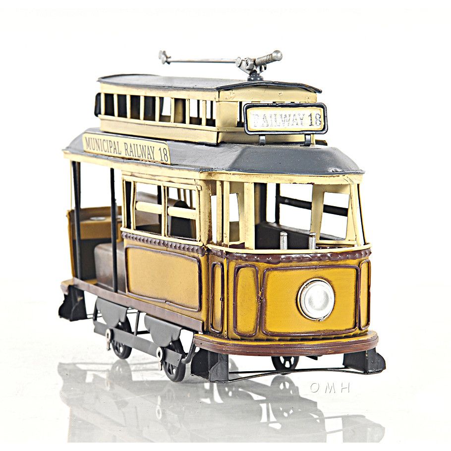 Trolley Streetcar Municipal Railway Cable Car Metal Scale Model 10.5