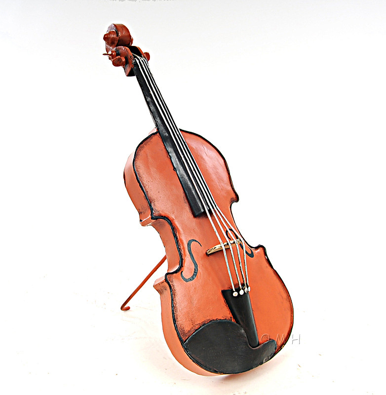 Violin Fiddle Metal Scale Model Music Instrument Centerpiece