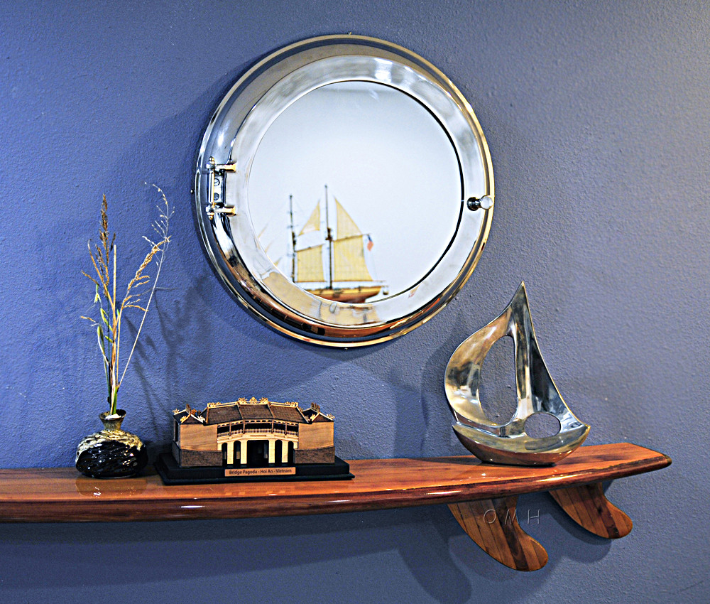 Shallow Depth Medicine Cabinet Surface Wall Mounted Porthole Mirror 21 Captjimscargo