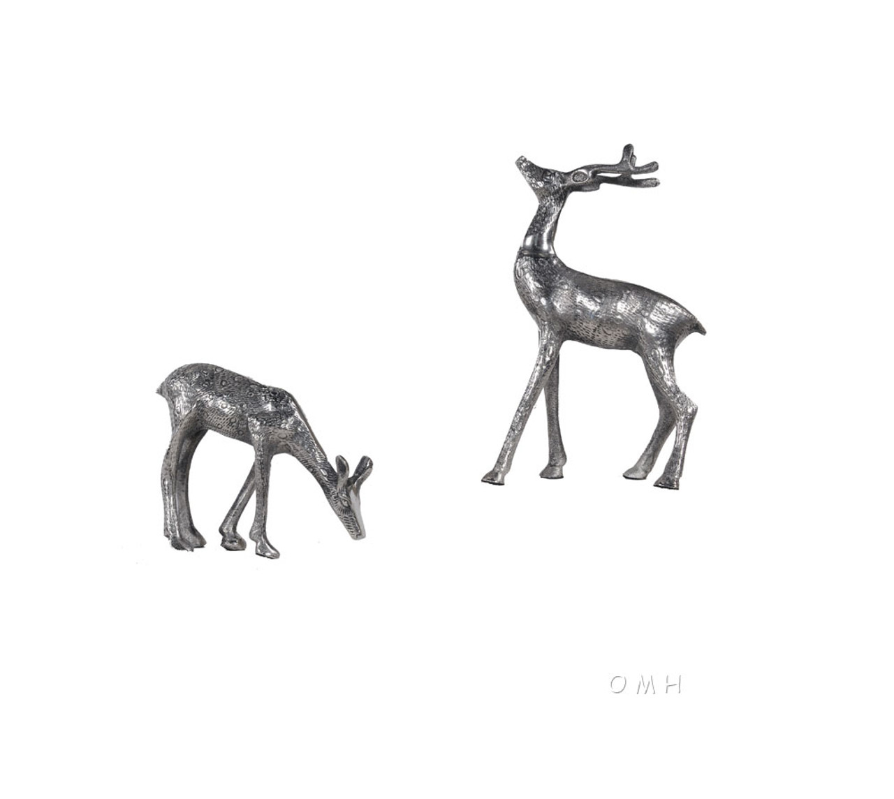 Buck Doe Deer Statue Figurines Metal Home Decor