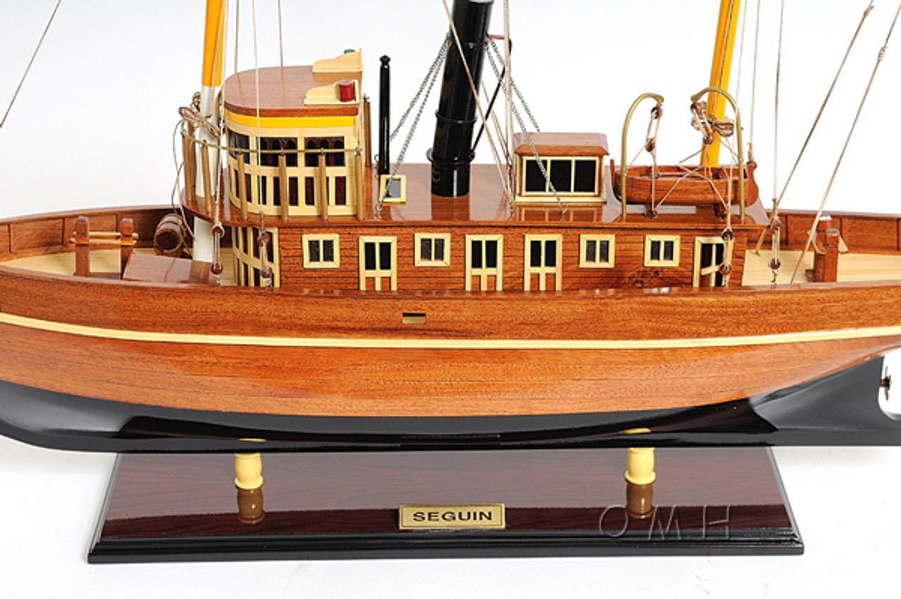 Seguin Tug Boat Wooden Model Steam Towboat