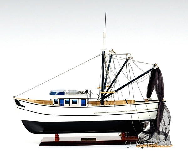 Gulf Shrimp Trawler Louisiana Work Boat Wooden Fishing 