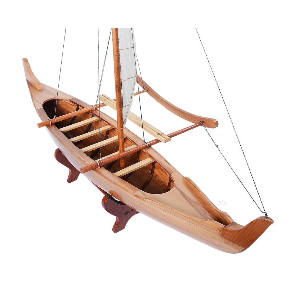 Hawaiian Outrigger Canoe Boat Model Traditional Sailing