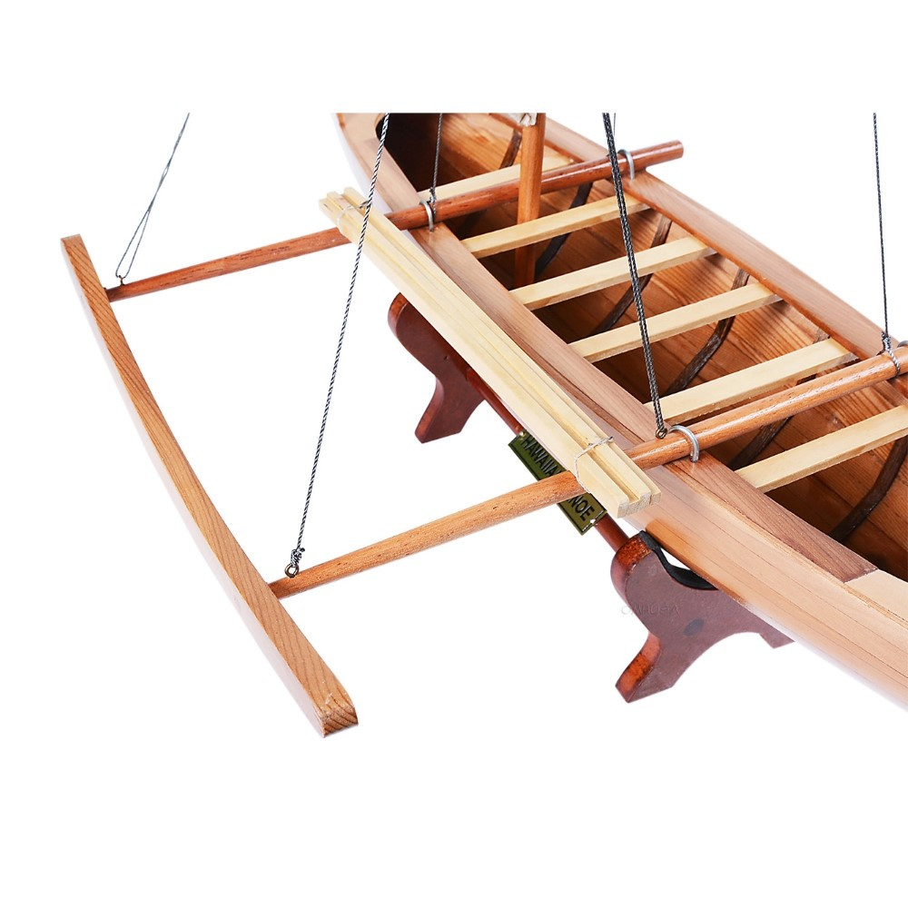 Hawaiian Outrigger Canoe Boat Model Traditional Sailing