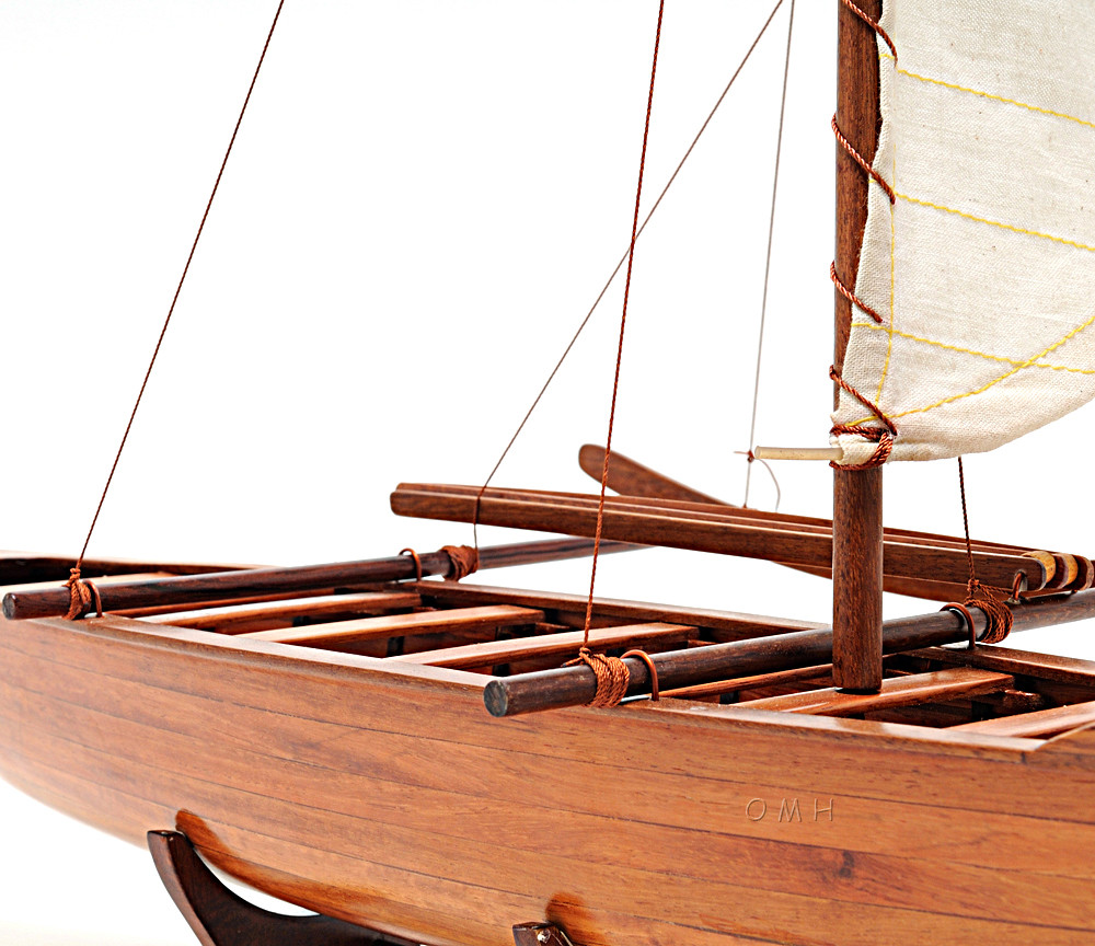 Hawaiian Outrigger Canoe Wooden Boat Model 25