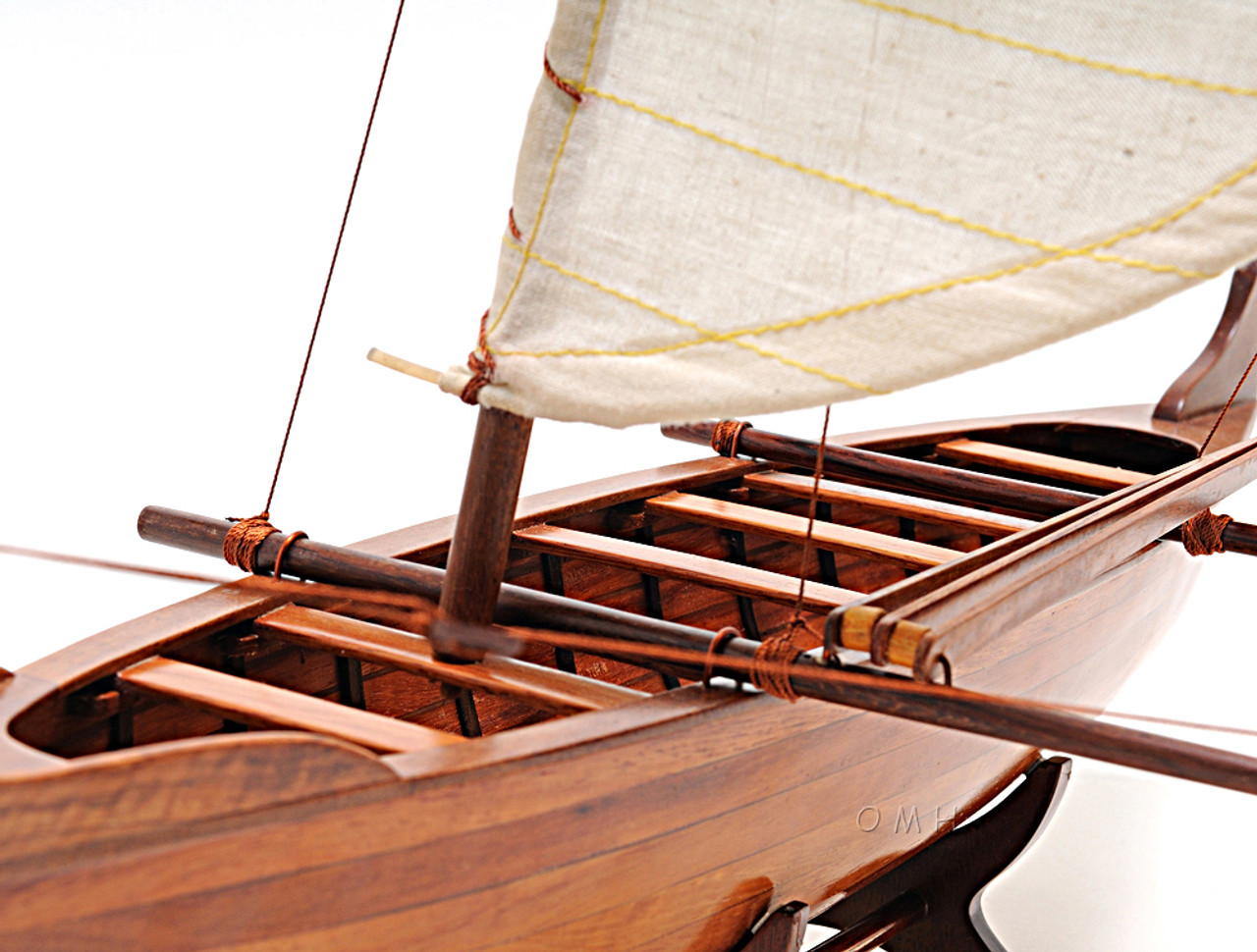 hawaiian outrigger canoe wooden boat model 25