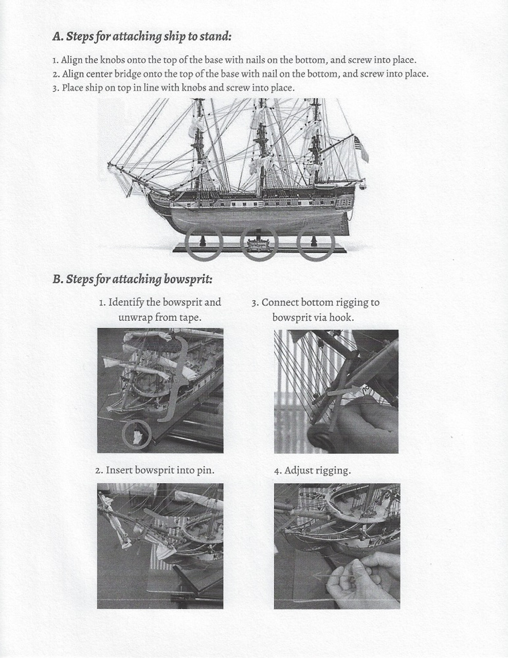 Semi-Built HMS Victory Instructions