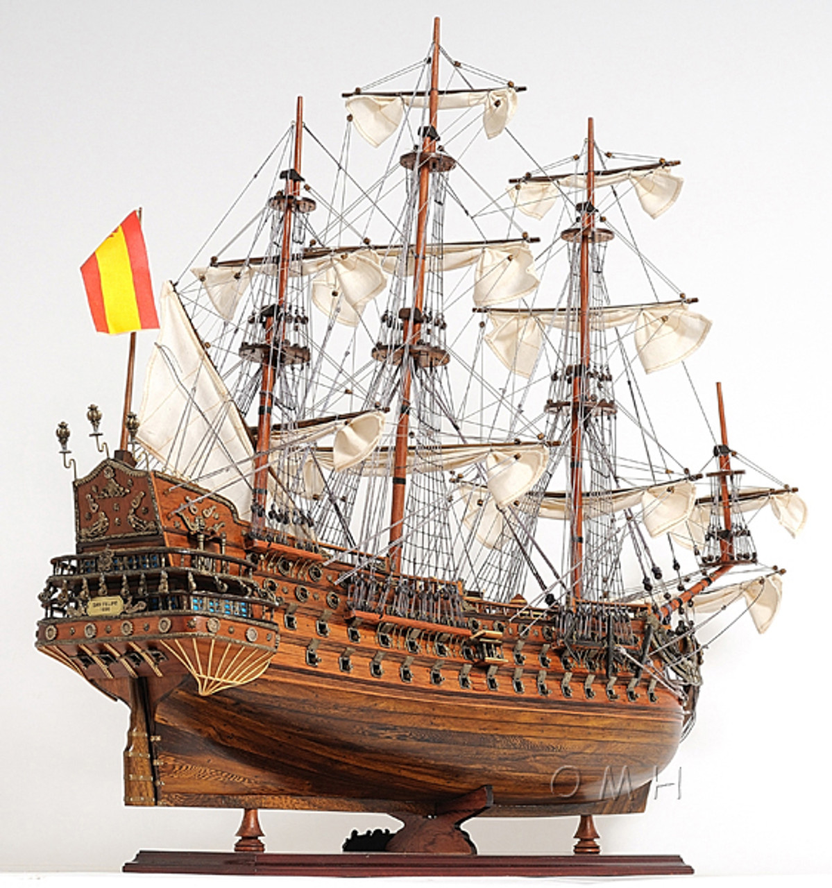 San Felipe Display Case Wooden Tall Ship Model