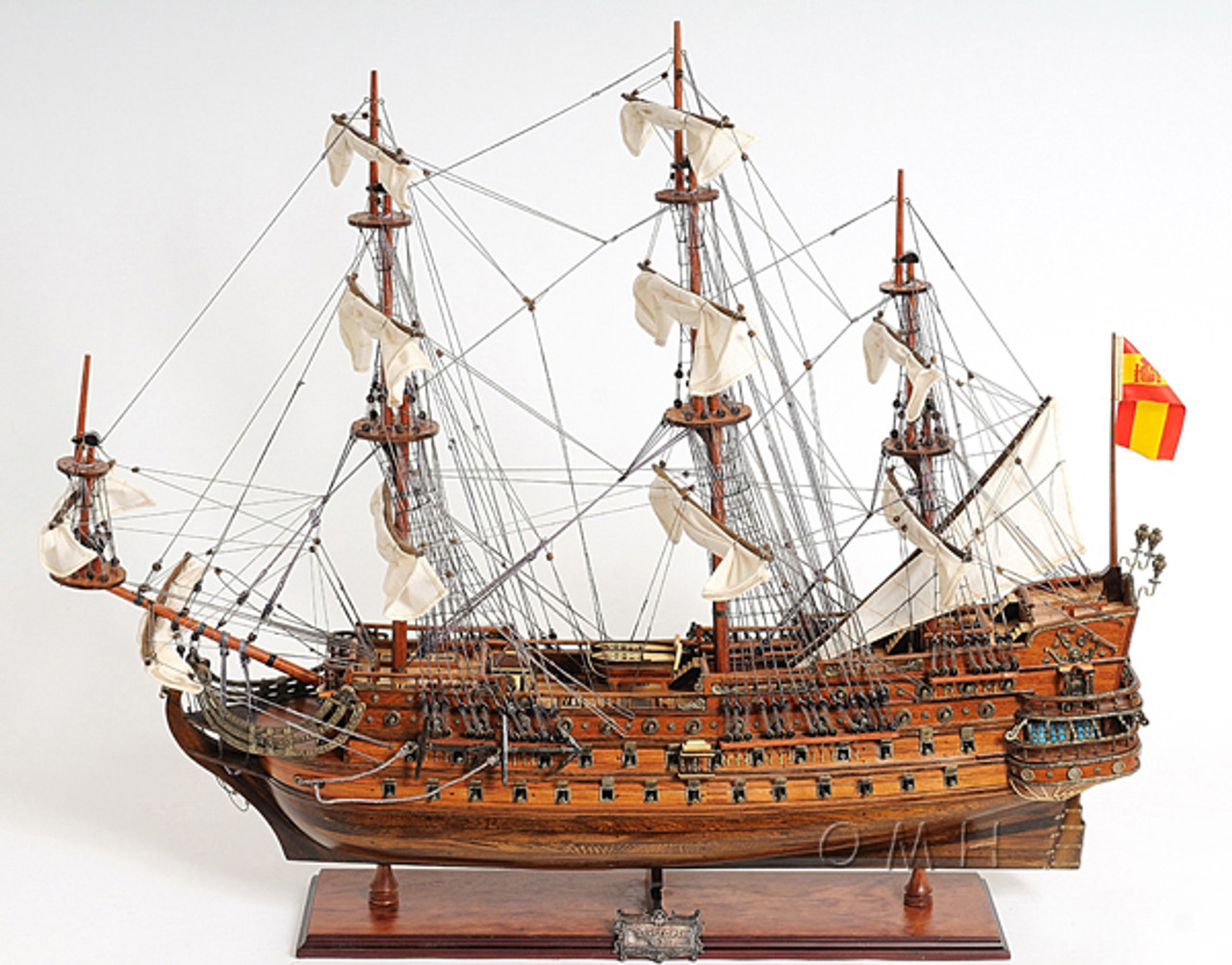 San Felipe Display Case Wooden Tall Ship Model