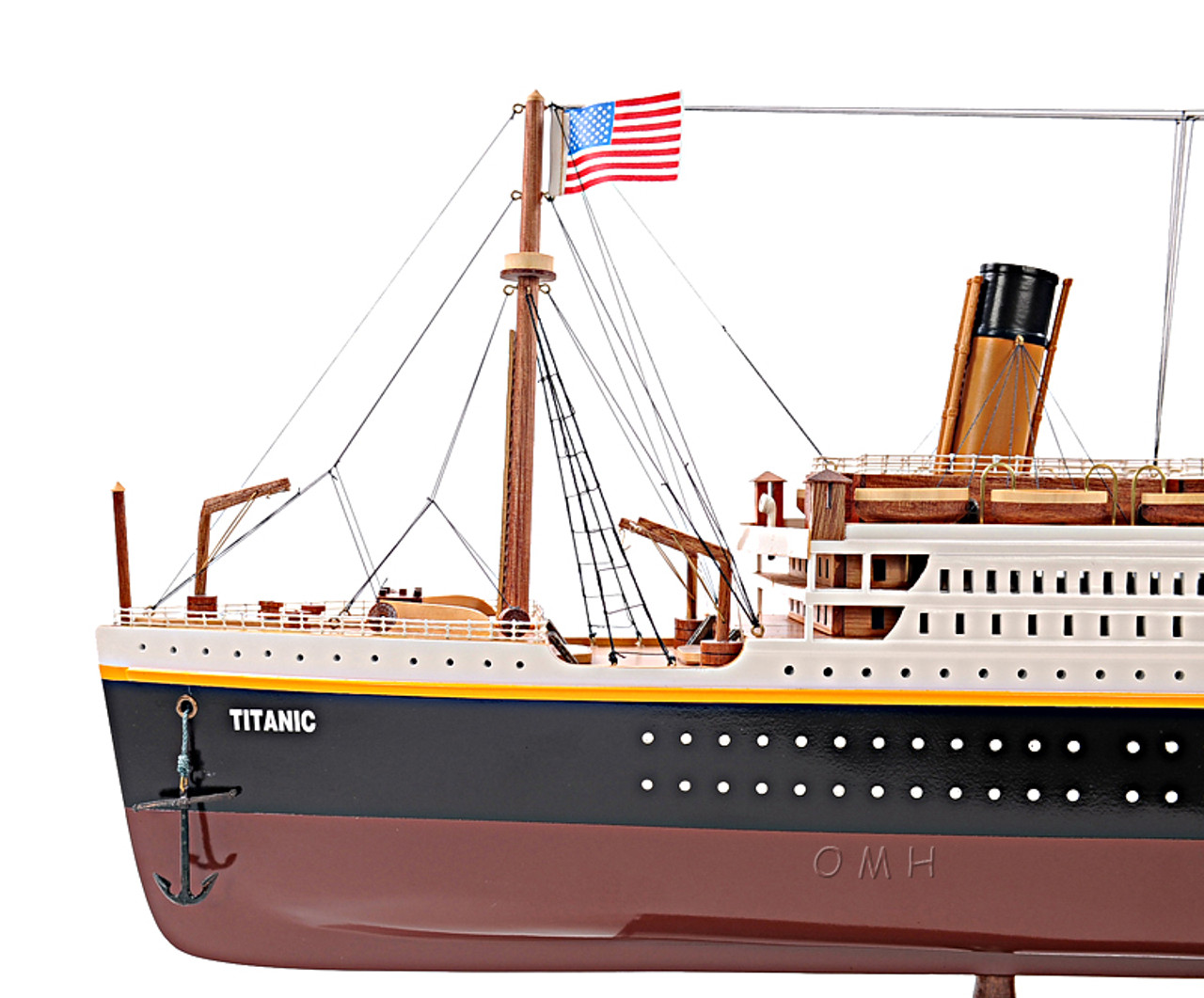 Titanic Ocean Liner Model Display Case White Star