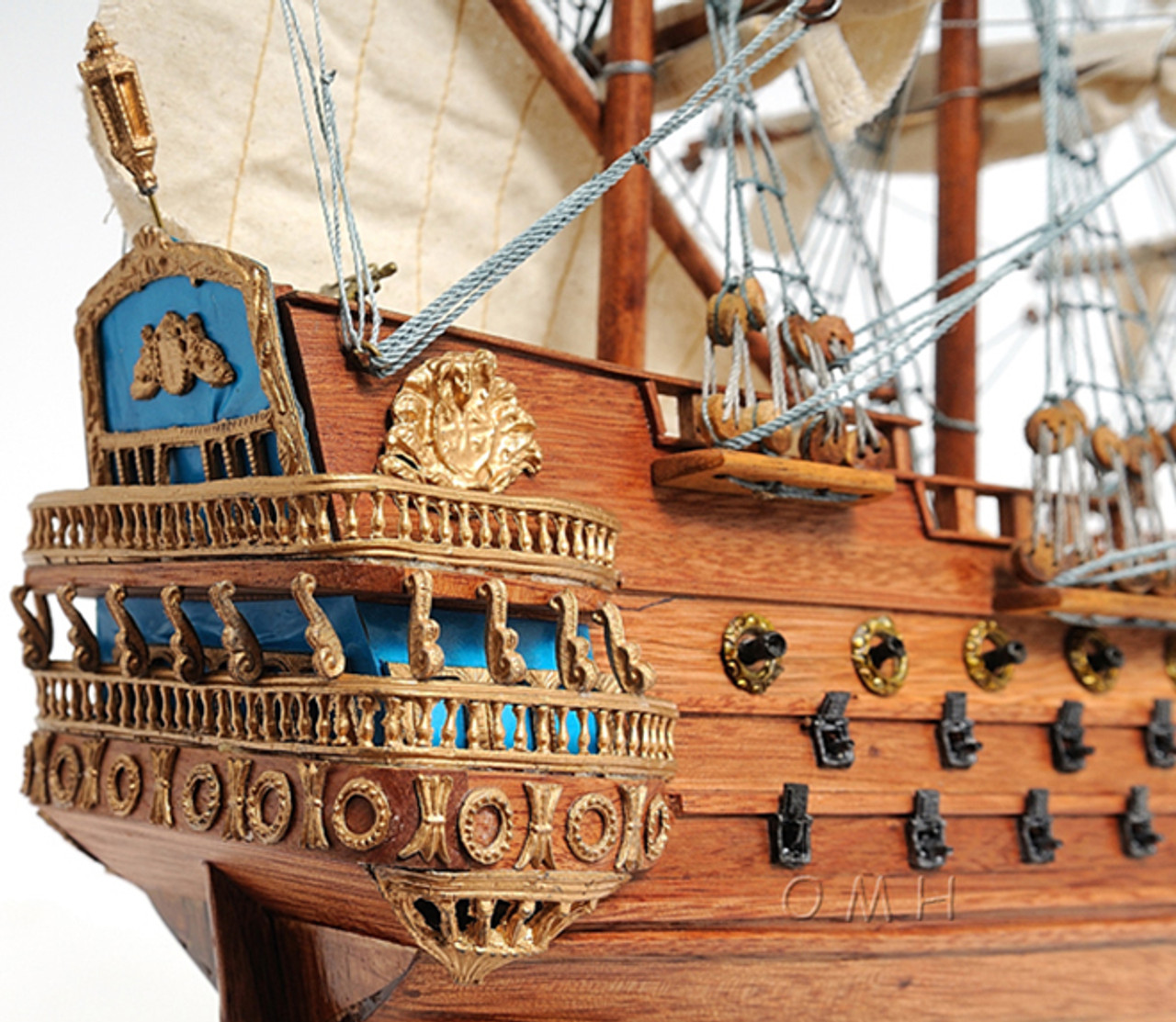 San Felipe Spanish Galleon Ship Model Display Case