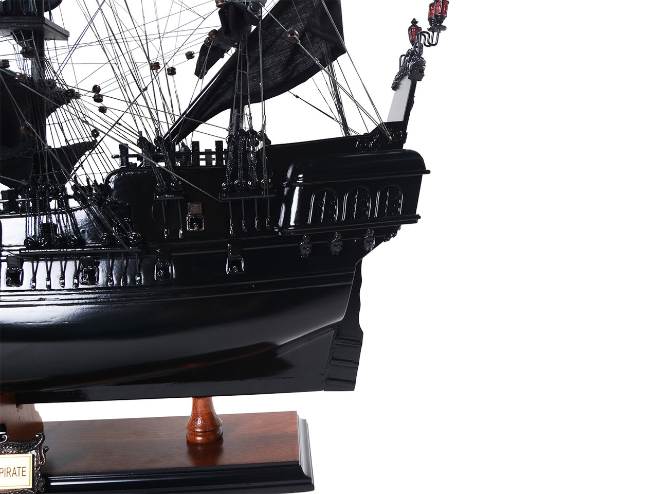 Black Pearl Pirate Ship Model Opening Front Display Case