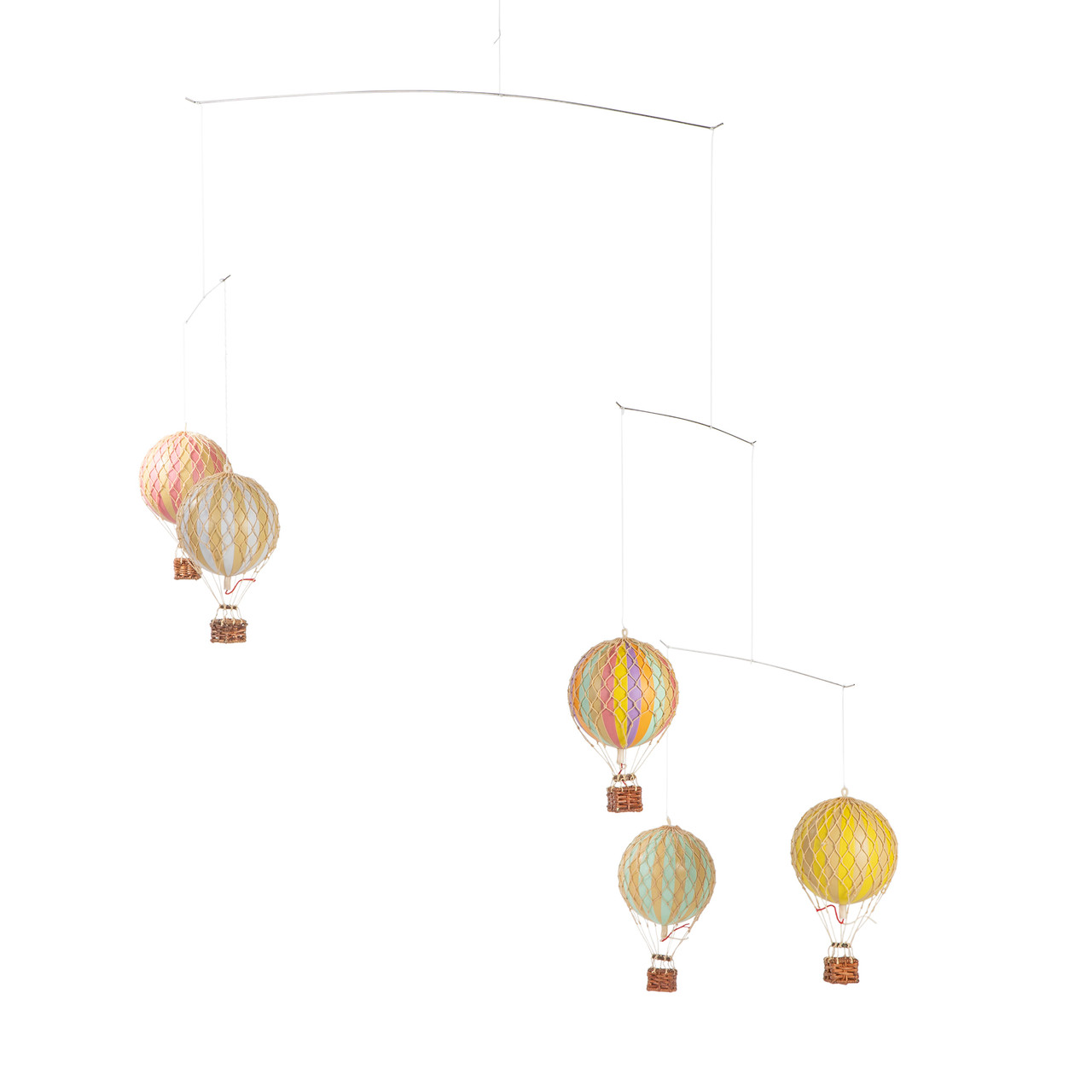 Hot Air Balloon Mobile Rainbow Pastel Nursery Ceiling Decor