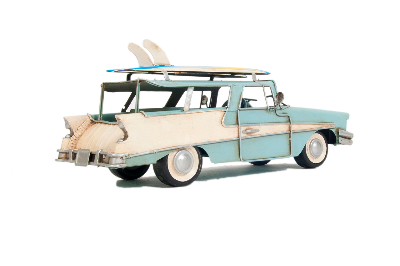 Blue 1956 Chevrolet Wagon Car Model 12