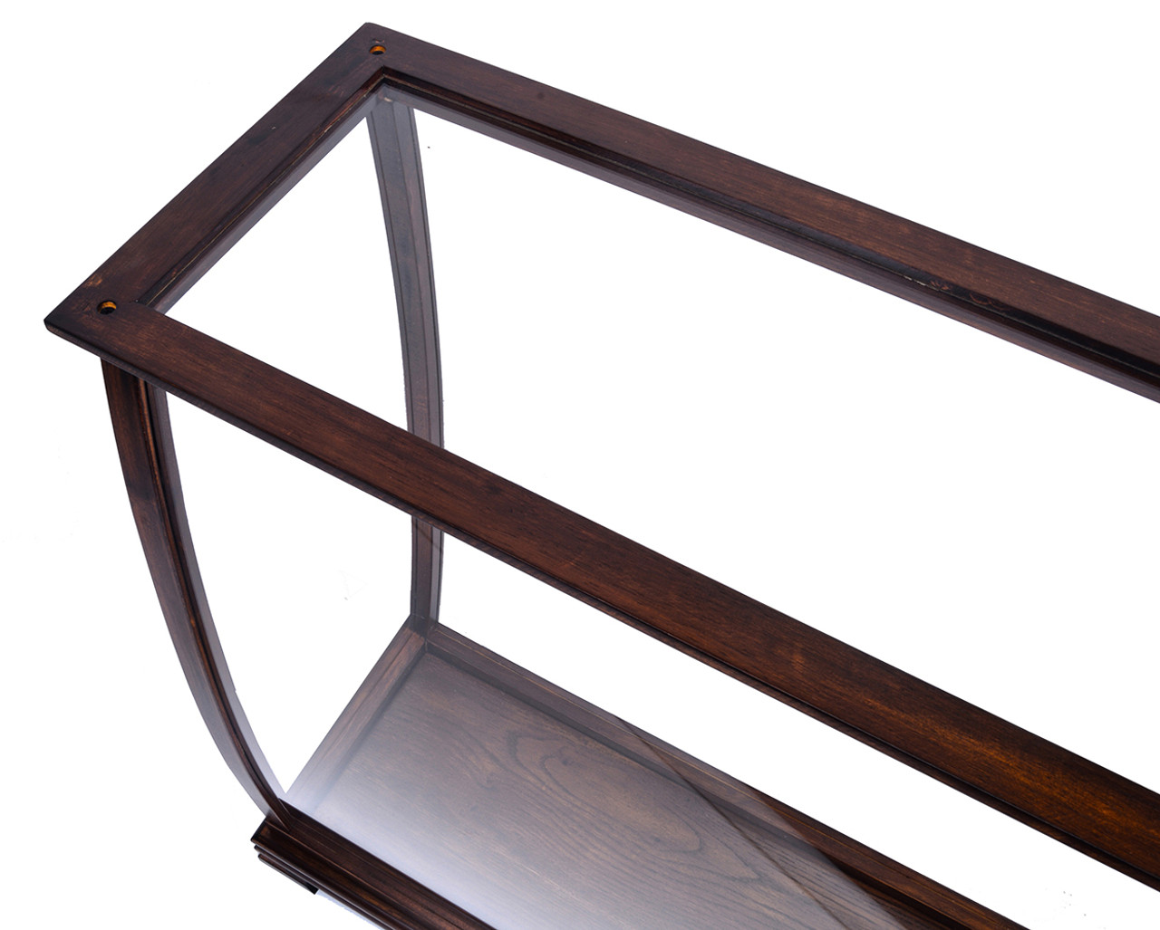Brown Tall Ship Model Display Case Wood Plexiglass