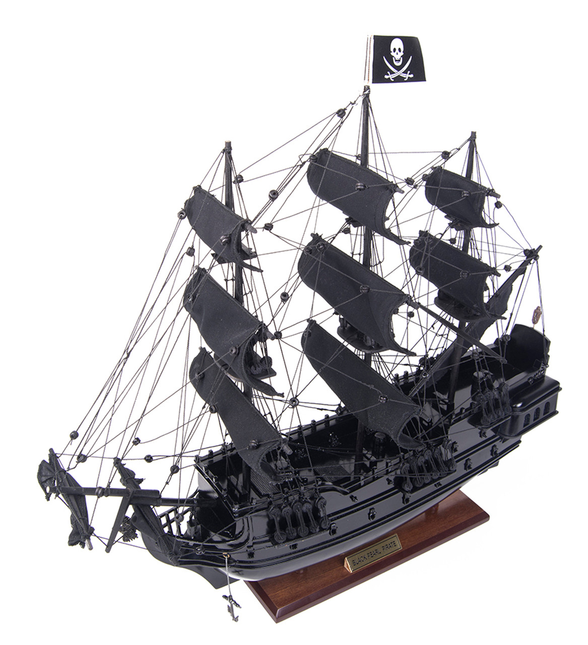Small Black Pearl Caribbean Pirate Ship Wooden Model