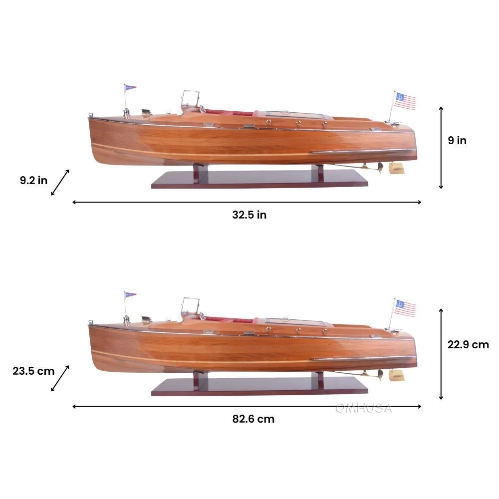 Chris Craft Runabout Wooden Model Power Speed Boat
