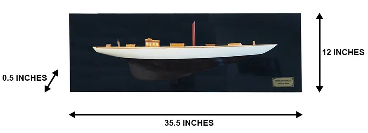 1898 Shamrock I Half Hull Wood Model Americas Cup Yacht Sailboat
