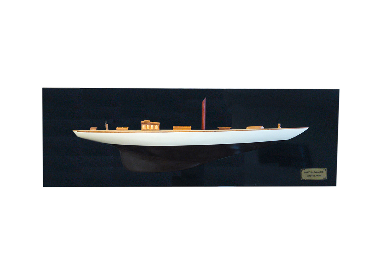 1898 Shamrock I Half Hull Wood Model Americas Cup Yacht Sailboat