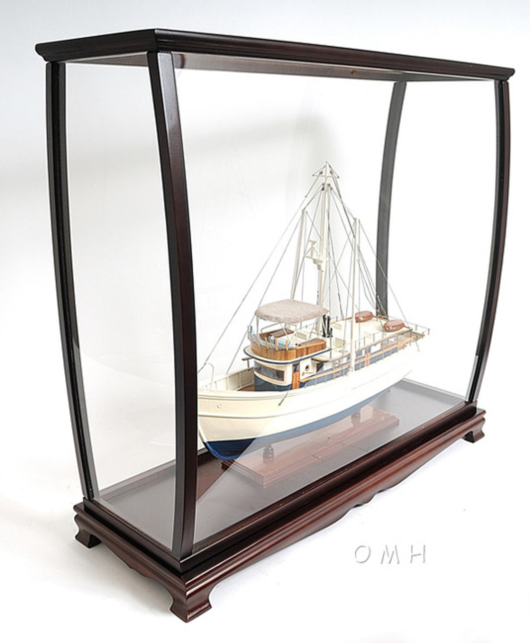 Boat Yacht Sailboat Model Display Case Wood 