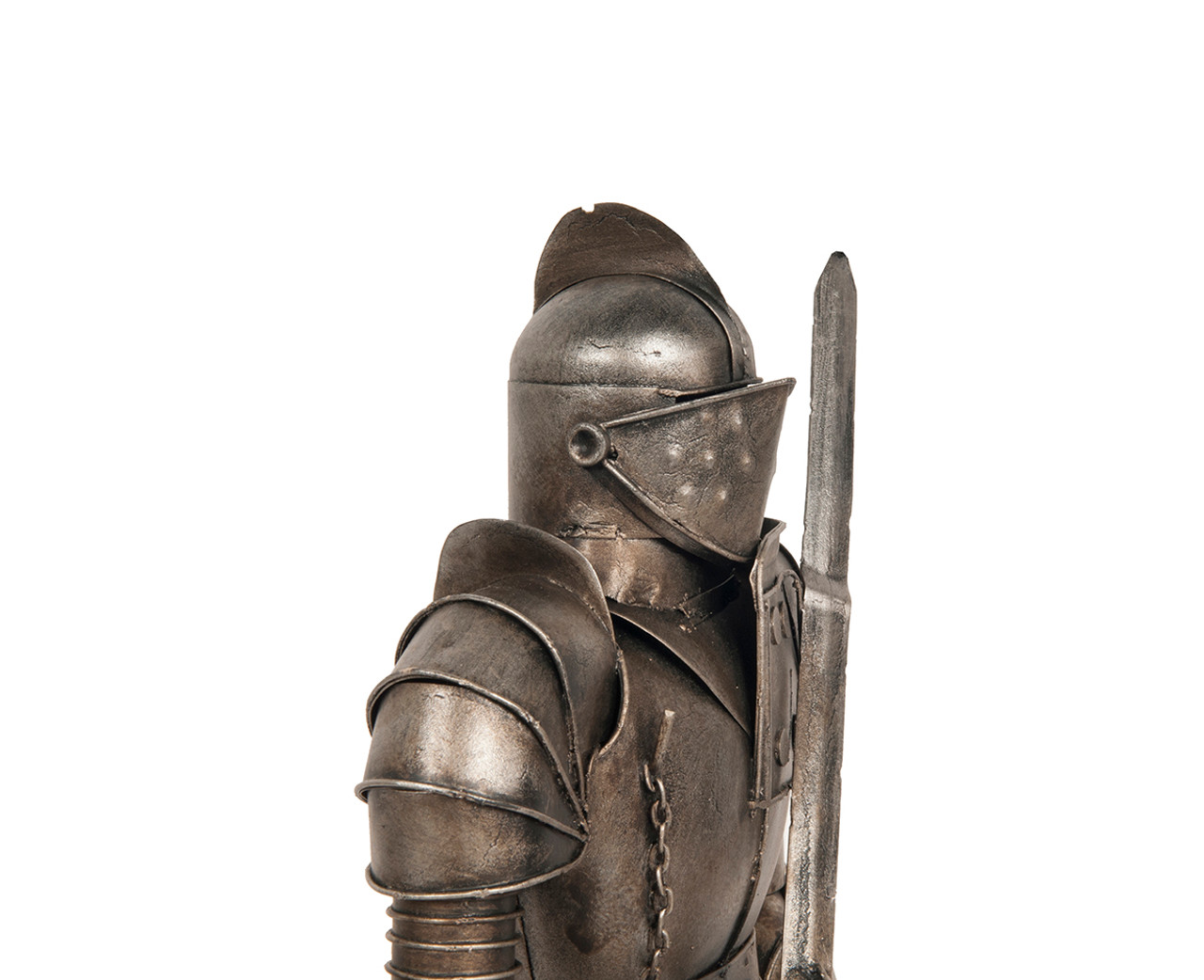 Medieval Knight Suit Of Armor Statue Sword Metal Model Figurine