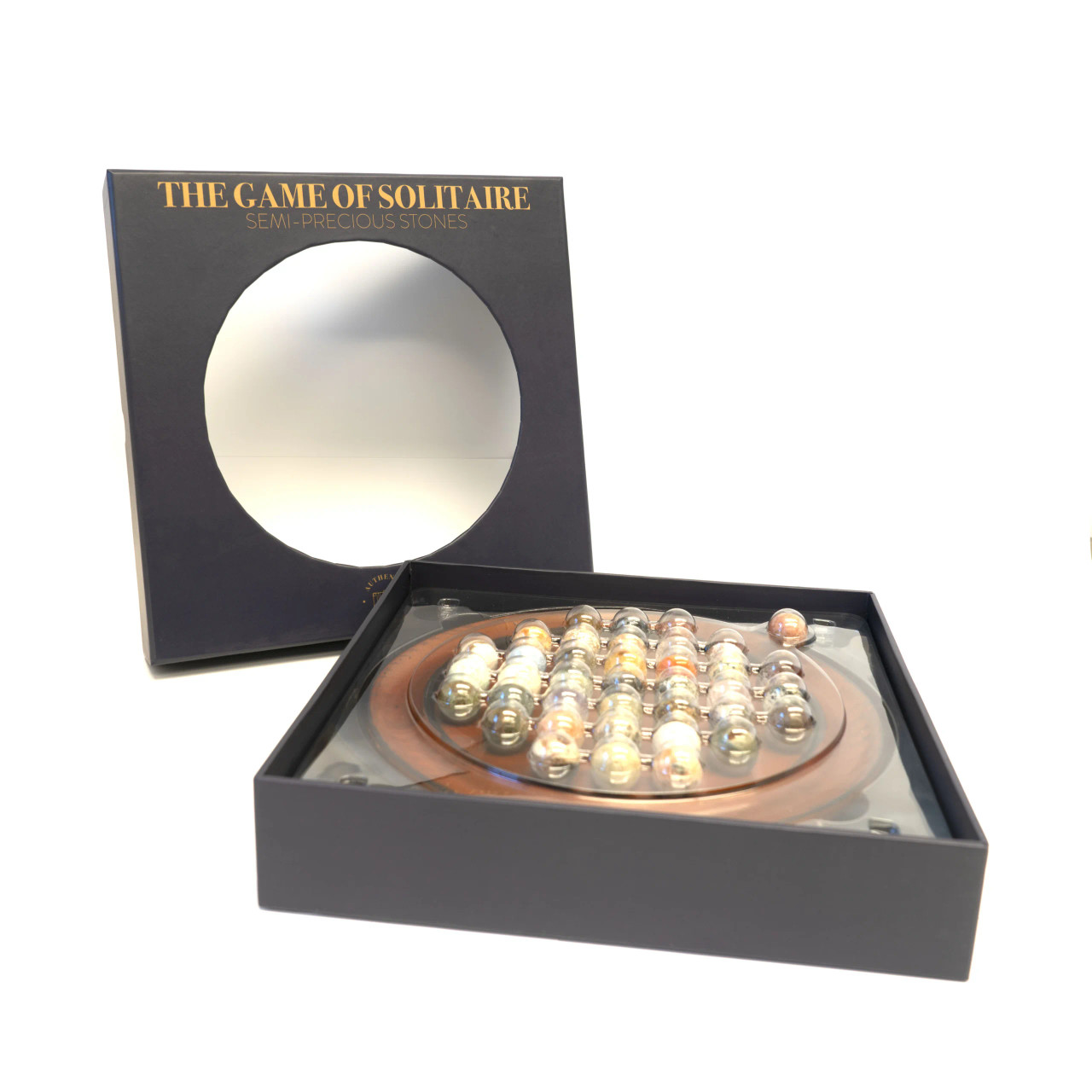 Solitaire Game Solid Gemstone Marbles Authentic Models