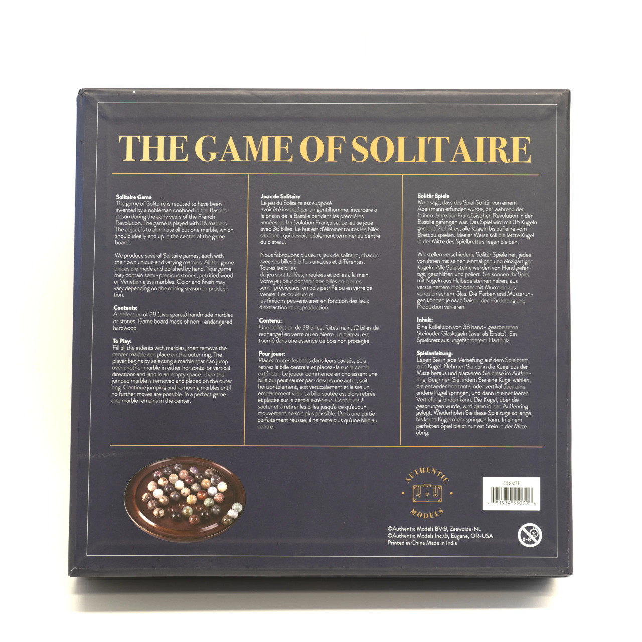 Solitaire Game 20mm Solid Gemstone Marbles Authentic Models