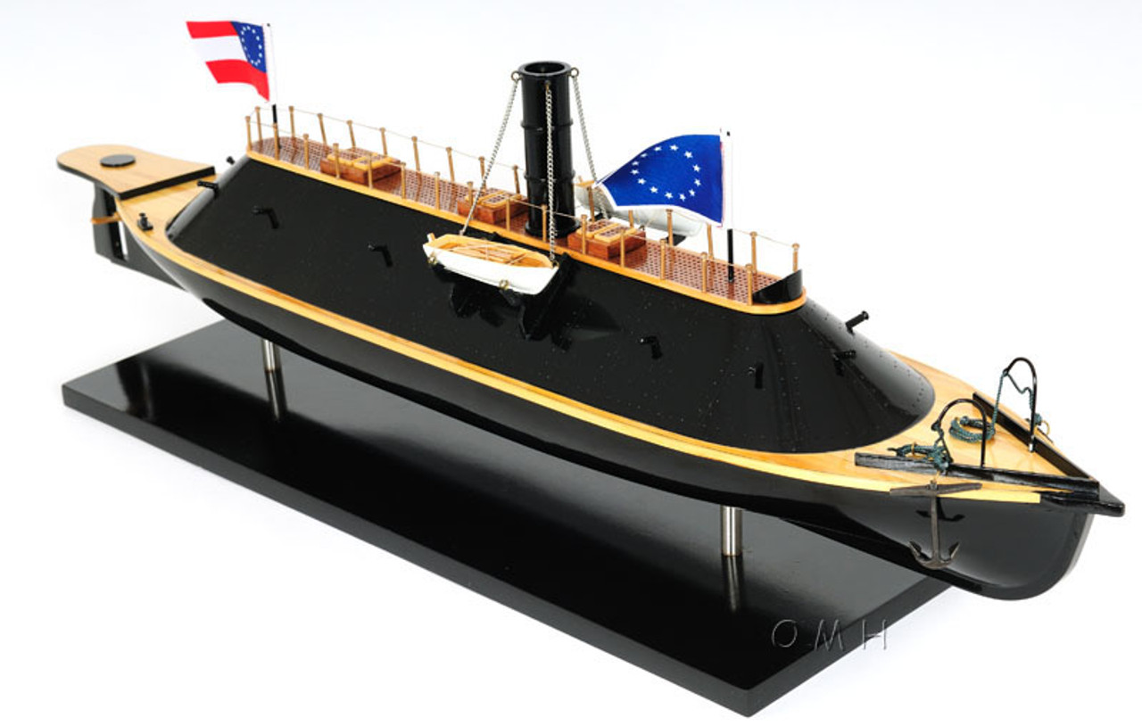 CSS Virginia Civil War Ironclad Confederate Ship Model Display Case