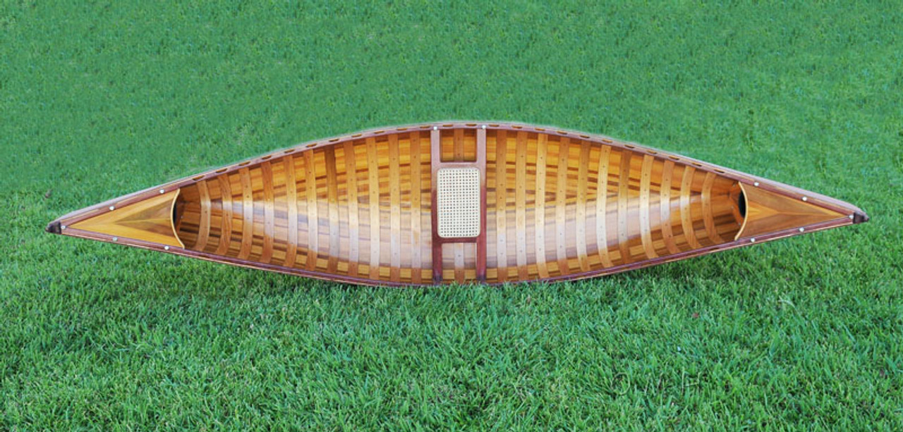 Large Display Red Cedar Strip Built Canoe Wooden Model Boat