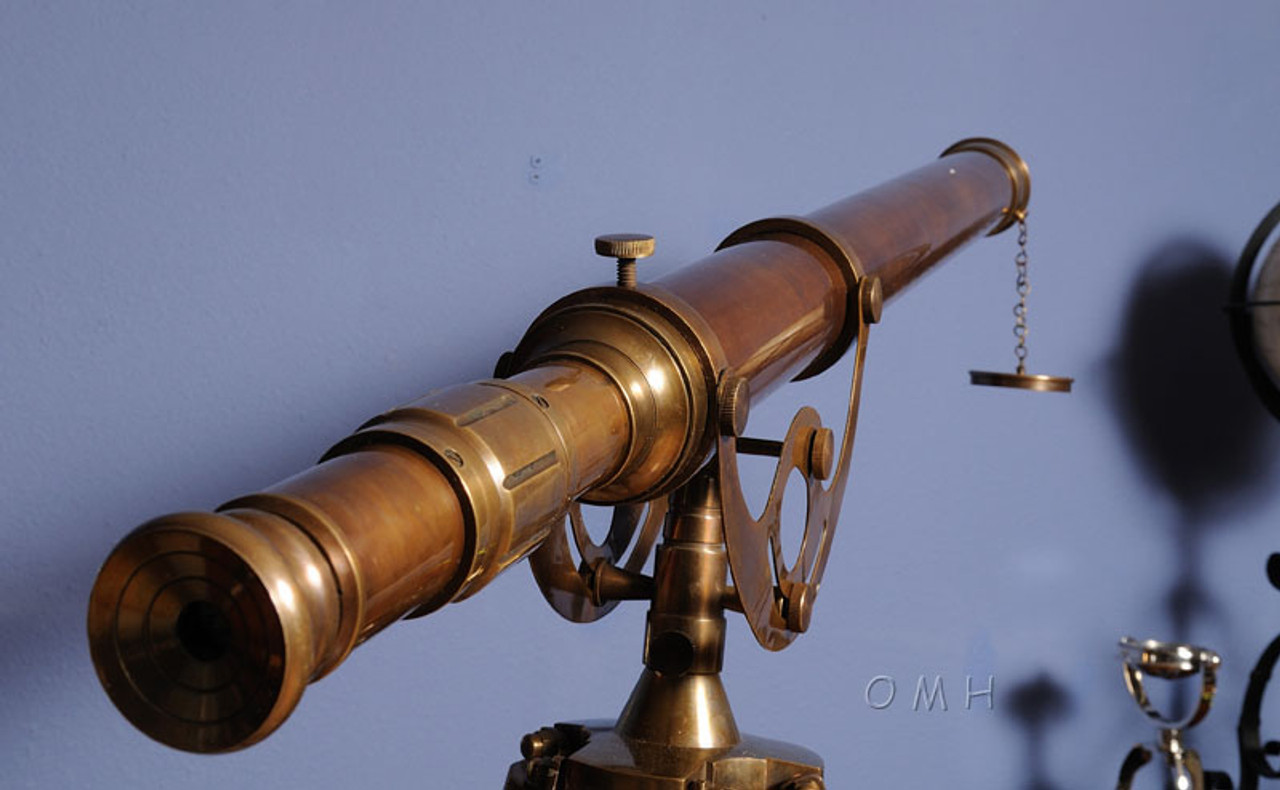 Harbormaster Telescope 40 Antiqued Finished Brass Wood Tripod