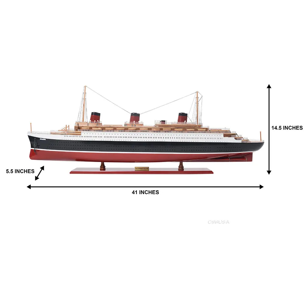SS Normandie French Ocean Liner Wood Cruise Ship Model 41