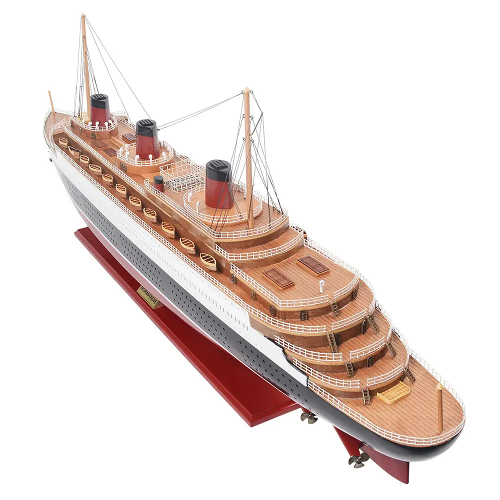 SS Normandie French Ocean Liner Wood Cruise Ship Model 41