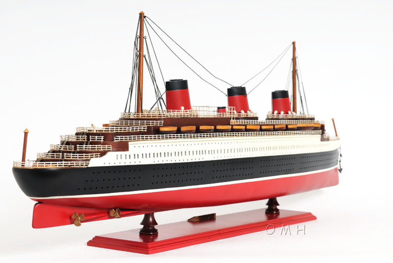 SS Normandie Ocean Liner Wood Cruise Ship Model