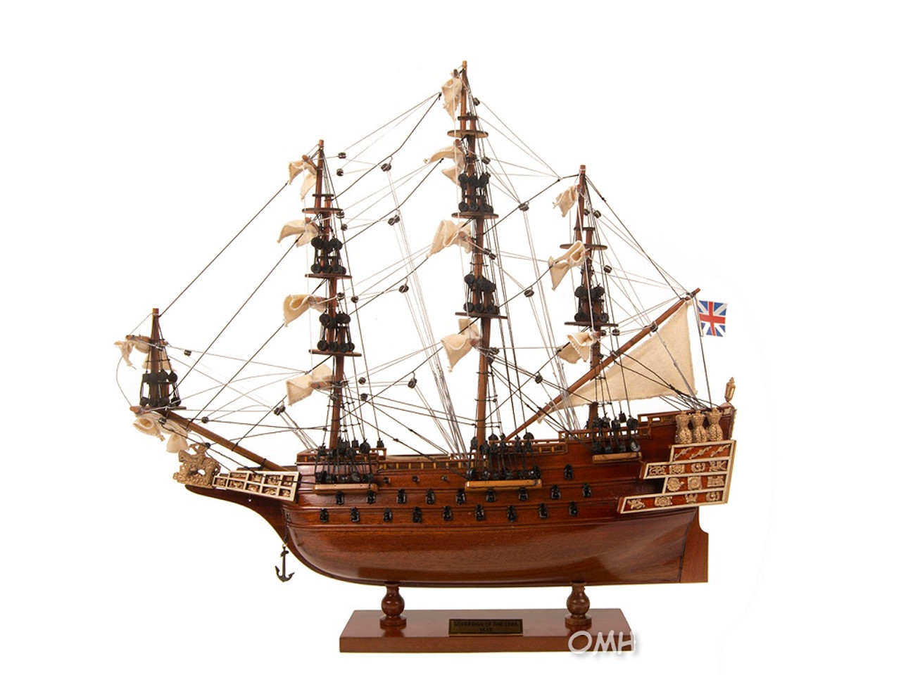 Small HMS Sovereign of the Seas Tall Ship Wood Model