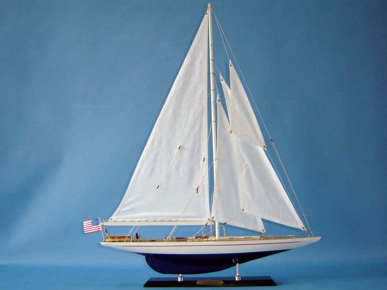 Enterprise Americas Cup Yacht J Boat Wooden Model