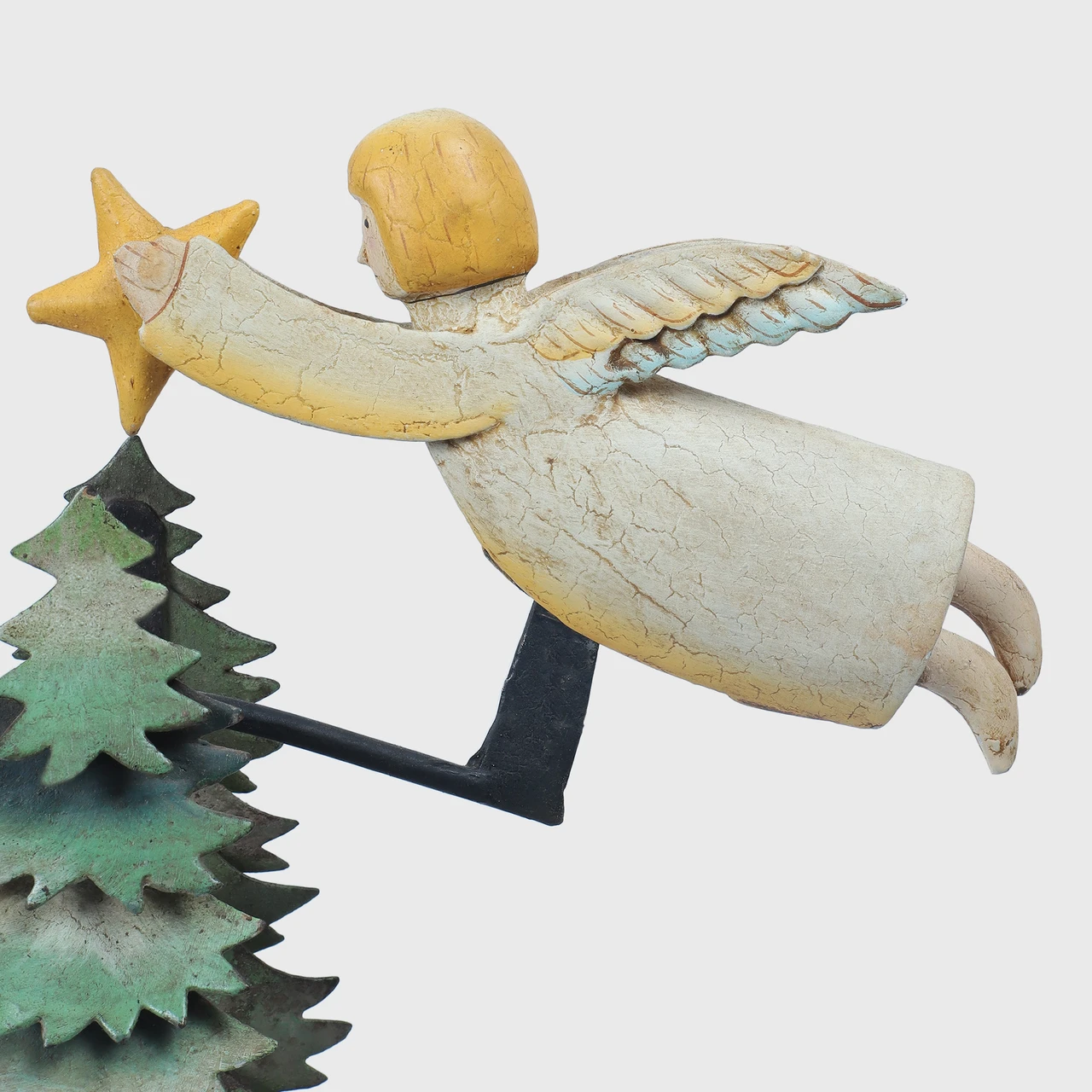 Angel Tree Christmas Sky Hook Tin Balance Folk Art Toy