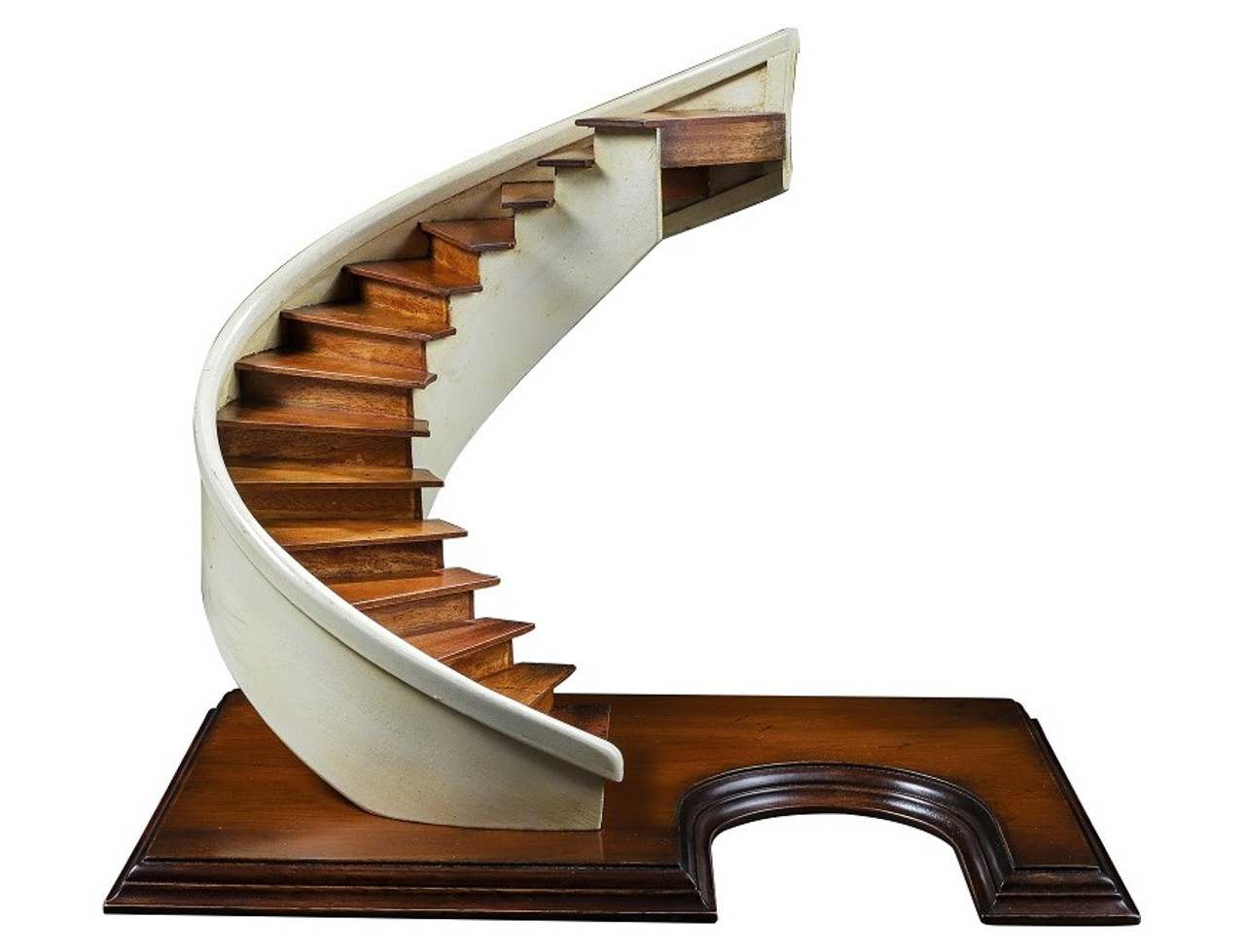 Spiral Stairs White Staircase Architectural 3D Wooden Model