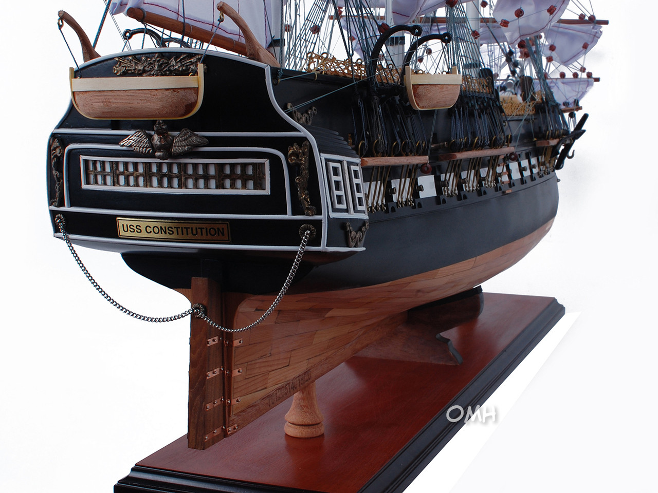 USS Constitution Painted Wooden Model Tall Ship 29