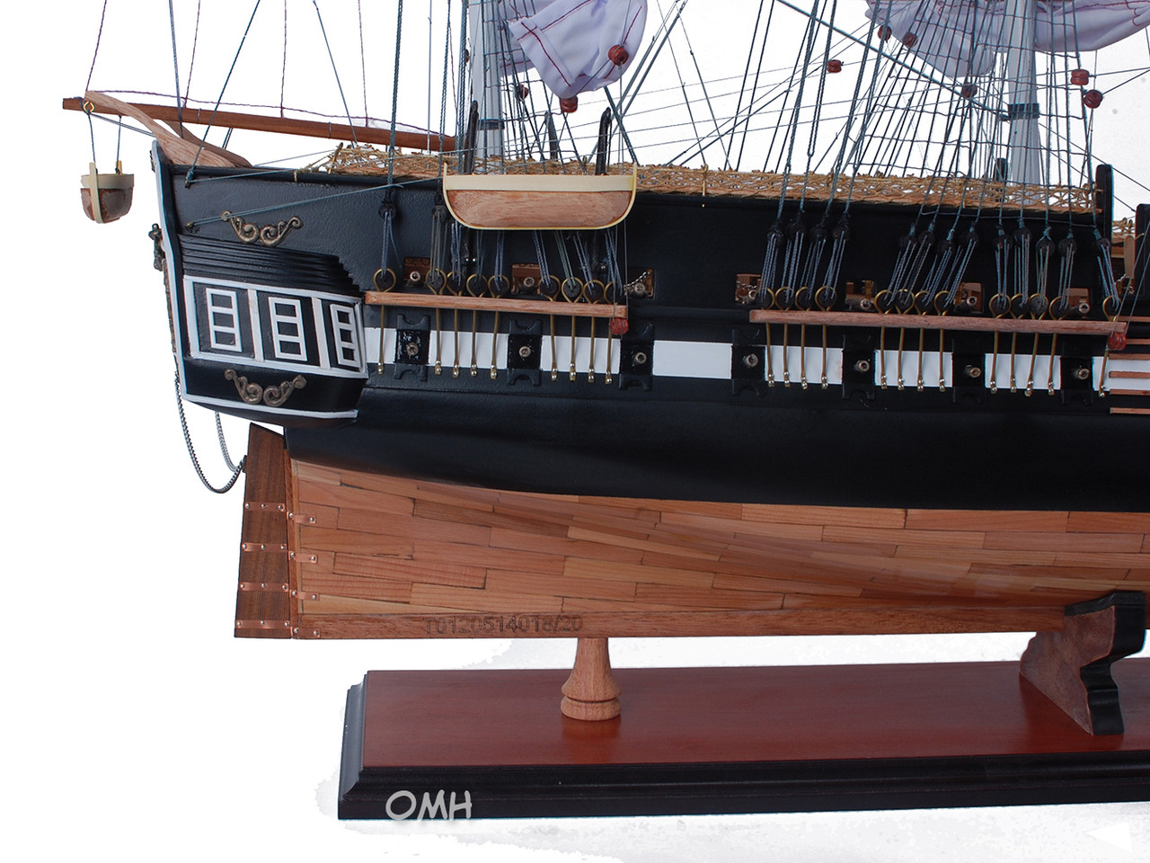 USS Constitution Painted Wooden Model Tall Ship 29